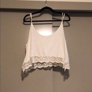 Off white tank top with detailing
